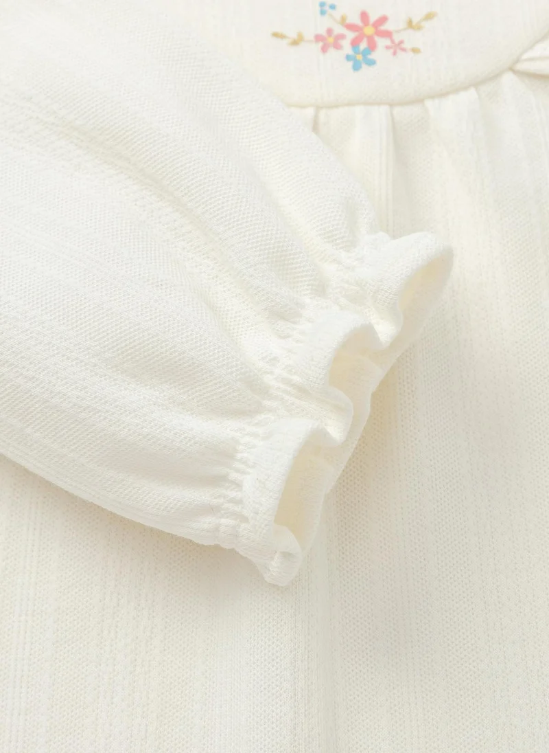 Balabala Off White Baby Girls Round v-neck long-sleeved T-shirt for Women | Best Price UAE